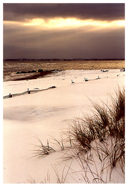 Schnee am Strand