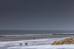 Schnee am Strand von Norderney