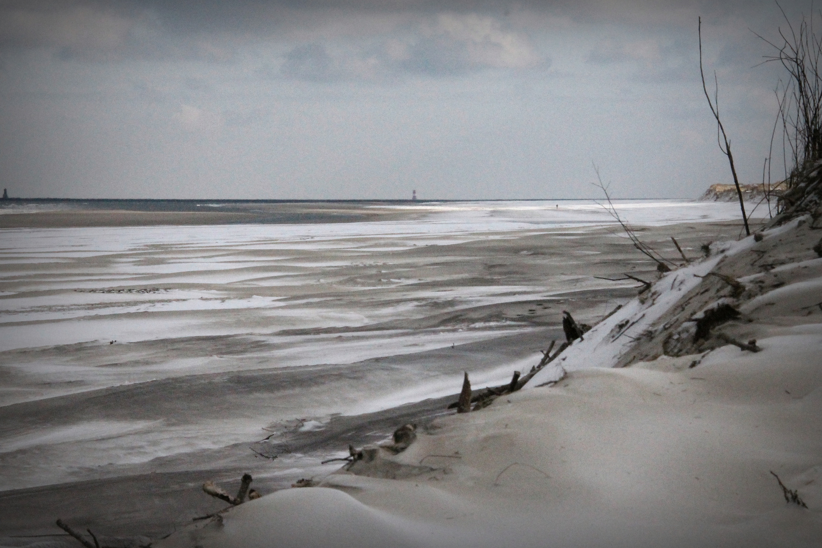 Schnee am Strand von Wangerooge!