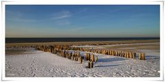 Schnee am Weststrand