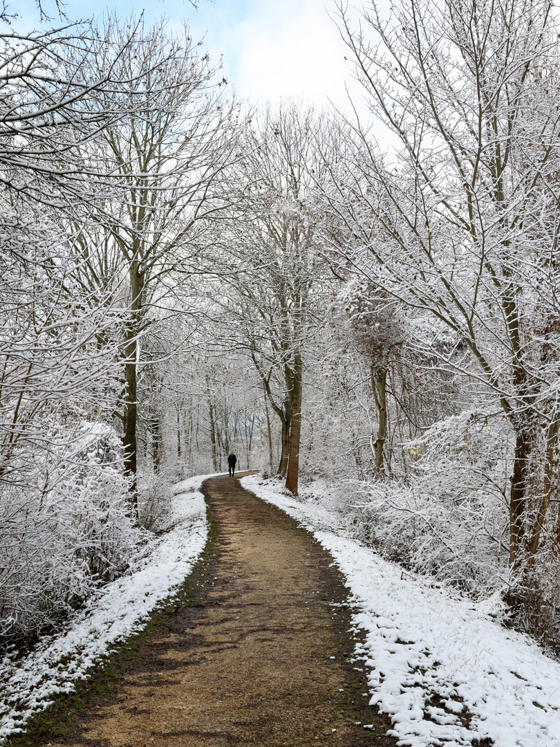 Schnee an der Härtsfeldtrasse