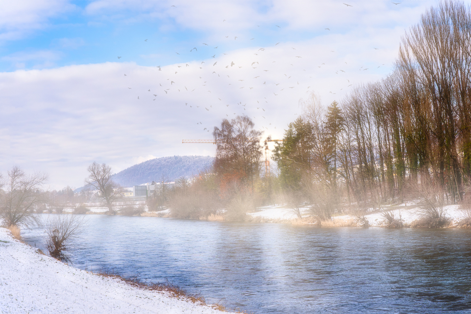 Schnee an der Limmat