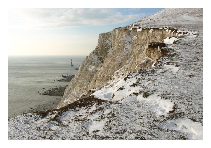 Schnee auf Beachy Head