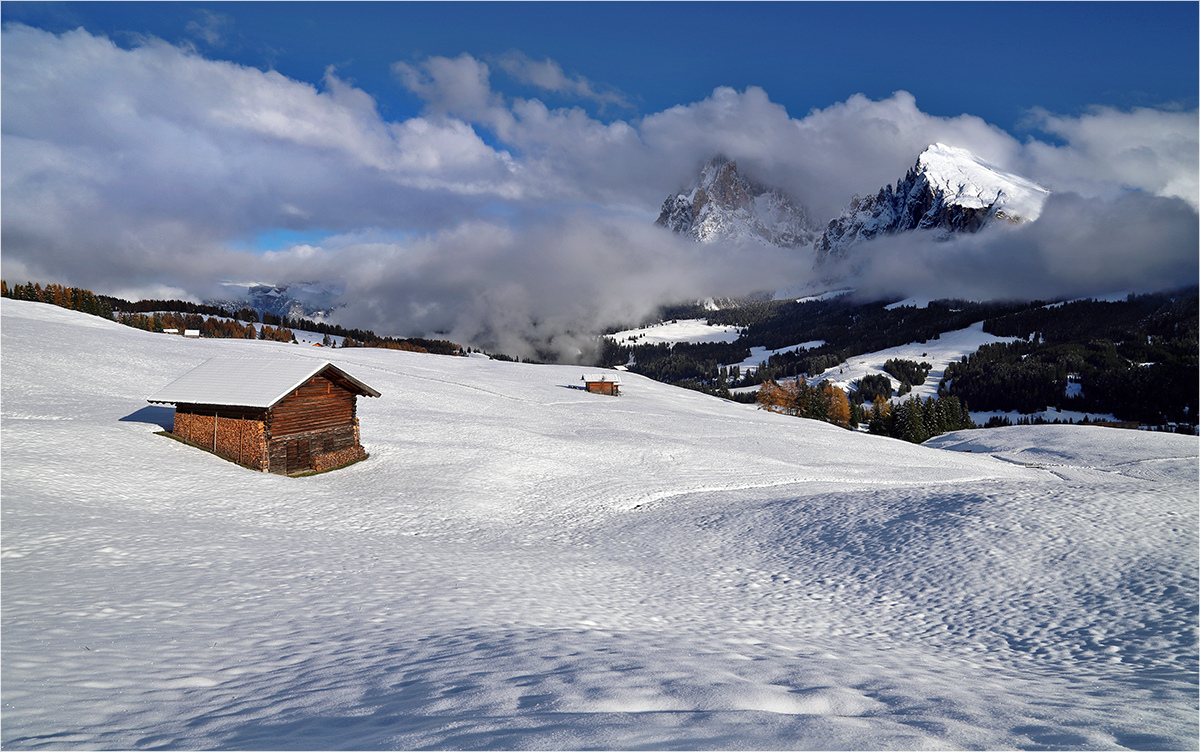 Schnee auf der Seiser Alm