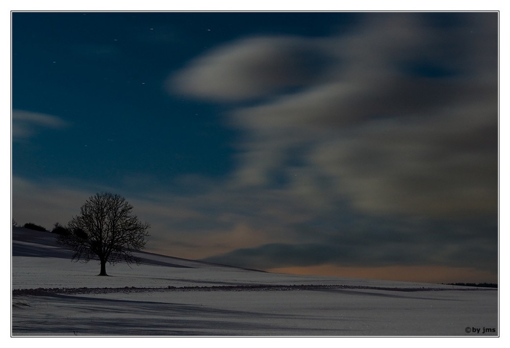 Schnee, Baum und Vollmond