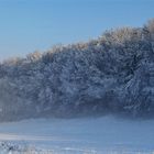 Schnee, blauer Himmel, ein bißchen Nebel