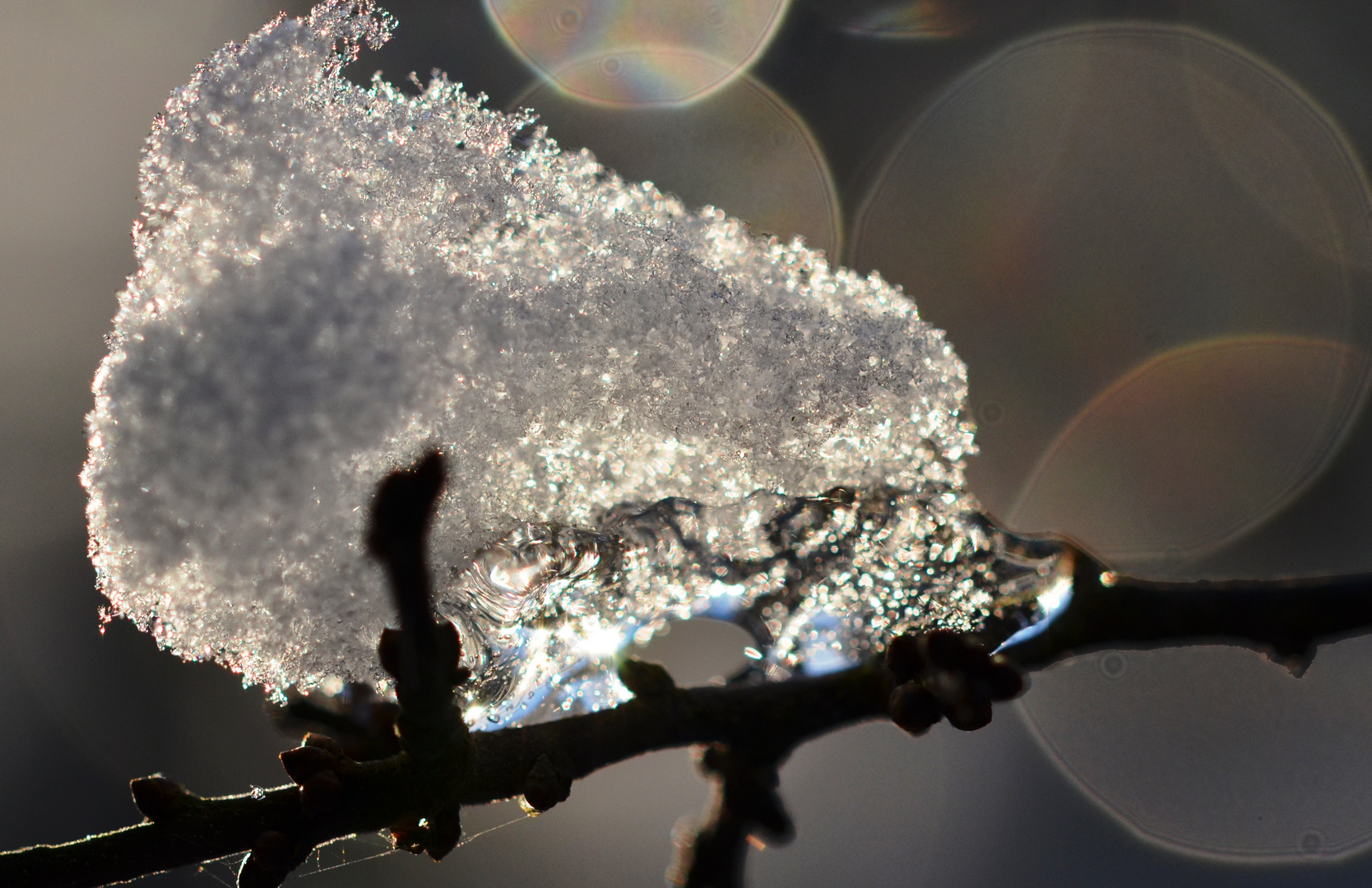 Schnee-Eis-Bokeh