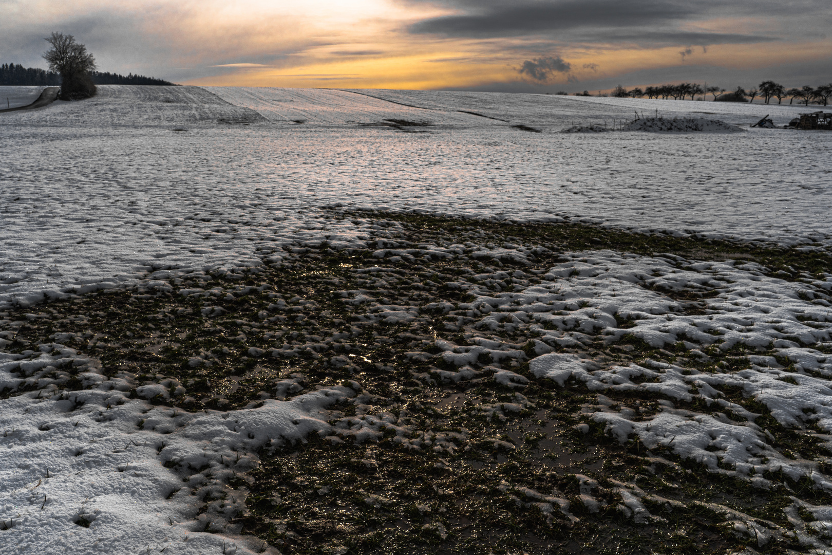 Schnee - Eis und Sonnenuntergang :-)