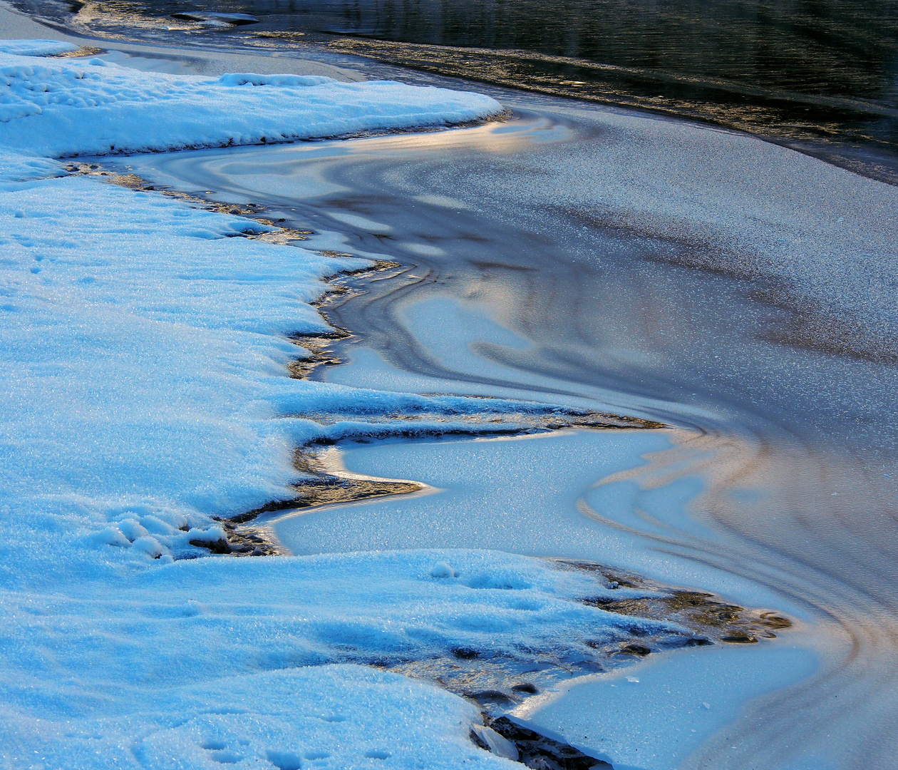 Schnee, Eis, Wasser, Spiegelungen und Sonnenstrahlen!