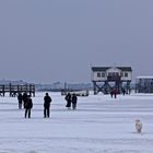 Schnee fällt auf St. Peter-Ording