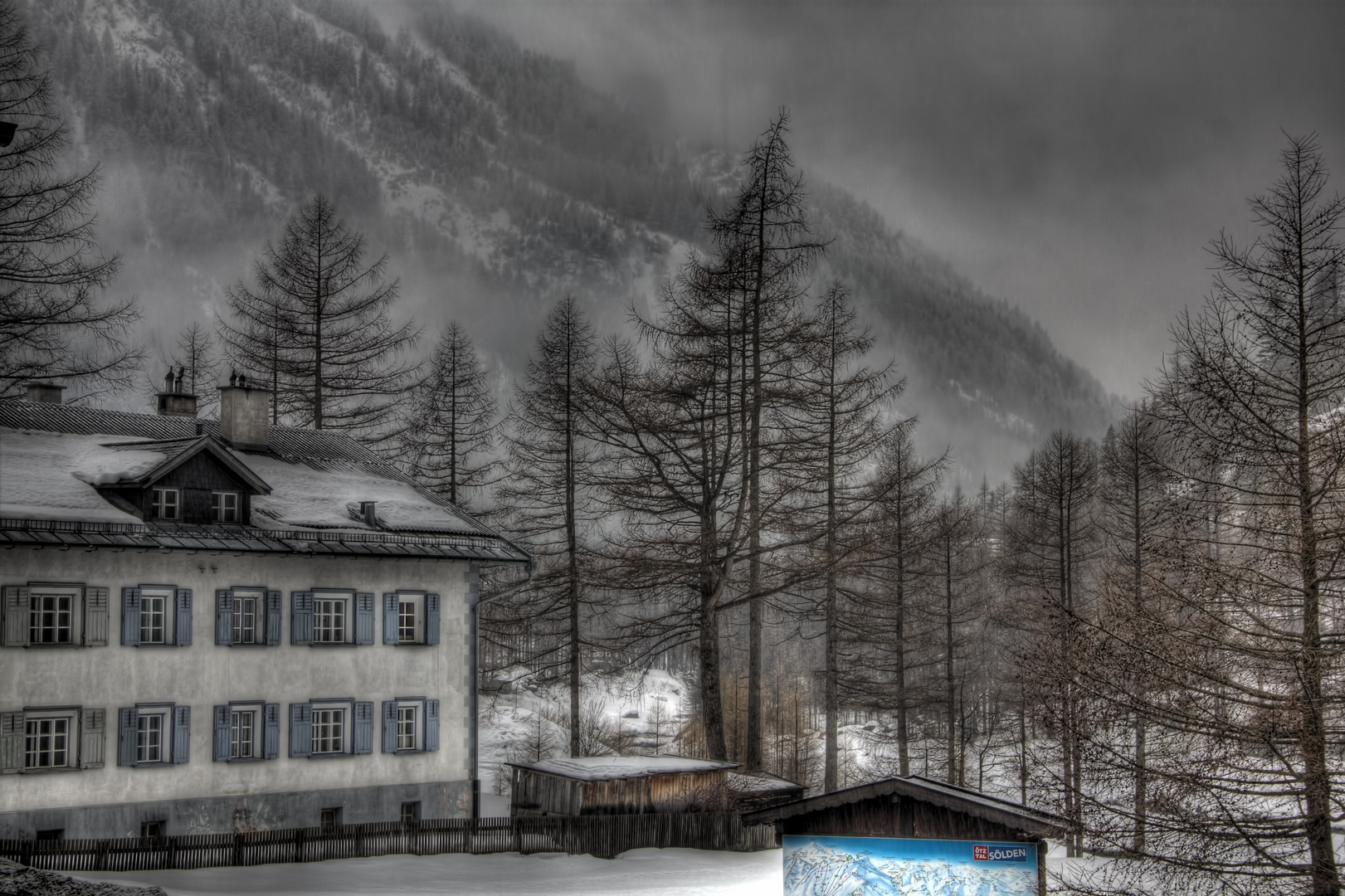 Schnee fall in Ötztal