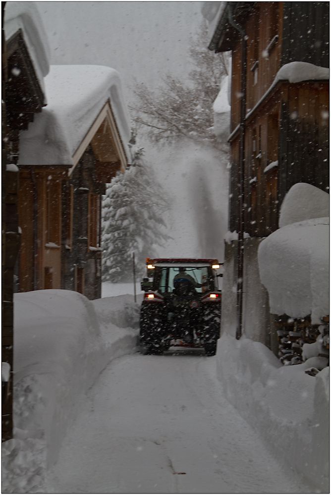 Schnee im Dorf