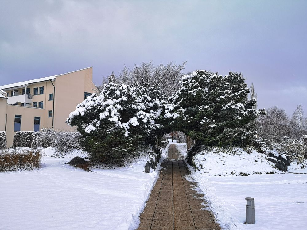 Schnee im Thermalpark Bad Saulgau