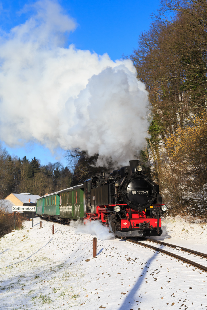 Schnee im Weisseritztal