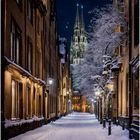 Schnee in der Kölner Altstadt
