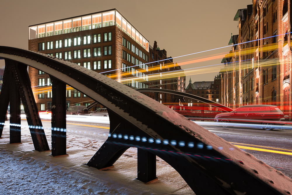 Schnee in der Speicherstadt