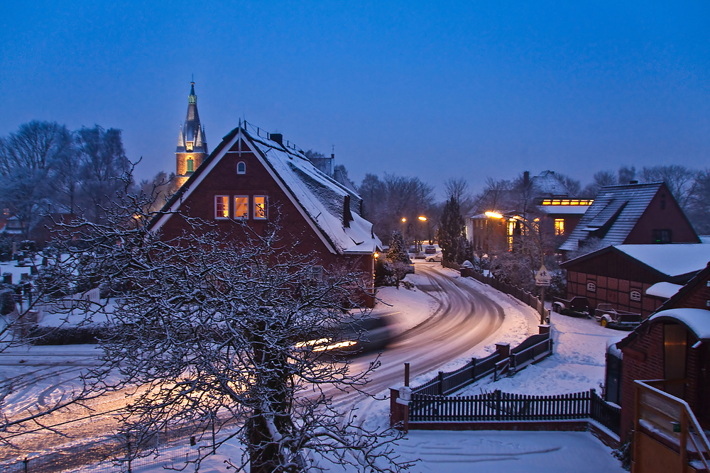 Schnee in Finkenwerder