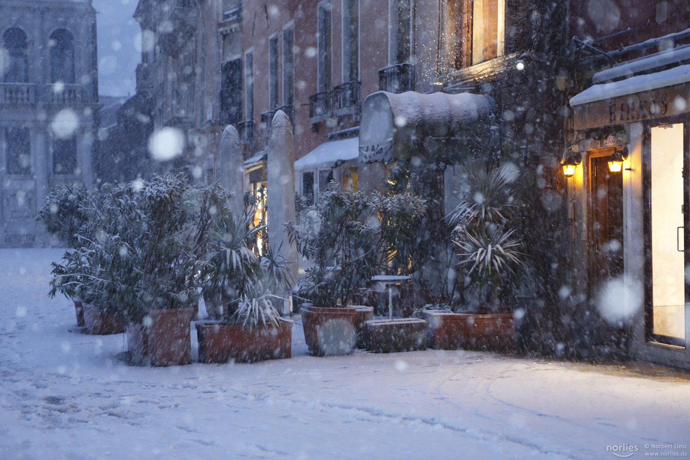 Schnee in Venedig