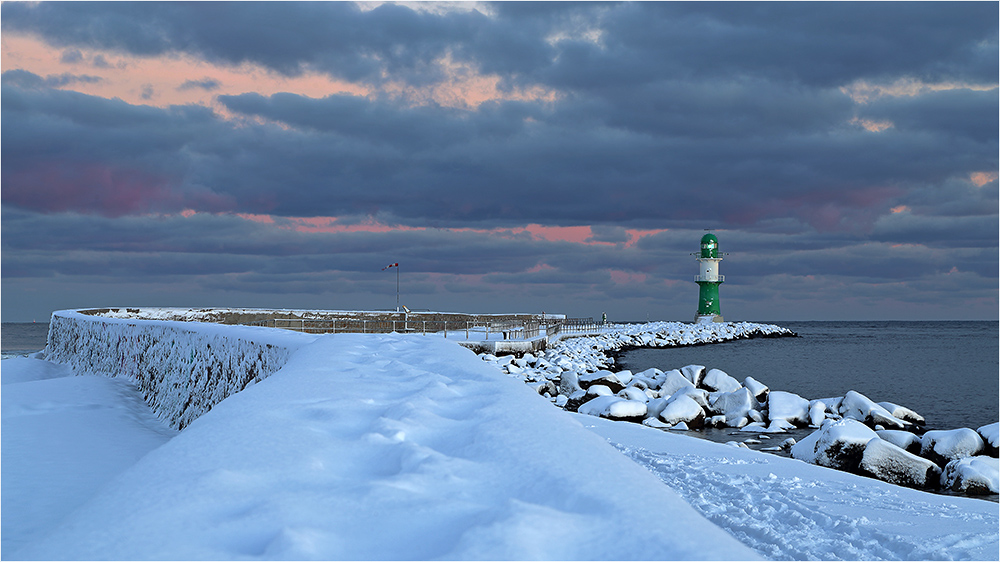 Schnee in Warnemünde