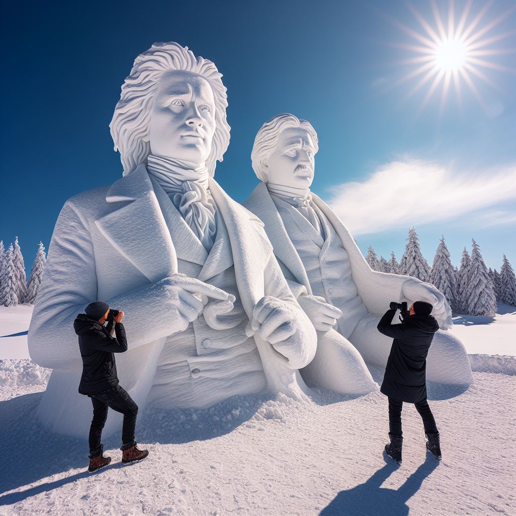 Schnee Portrait - Schiller und Göthe (KI)