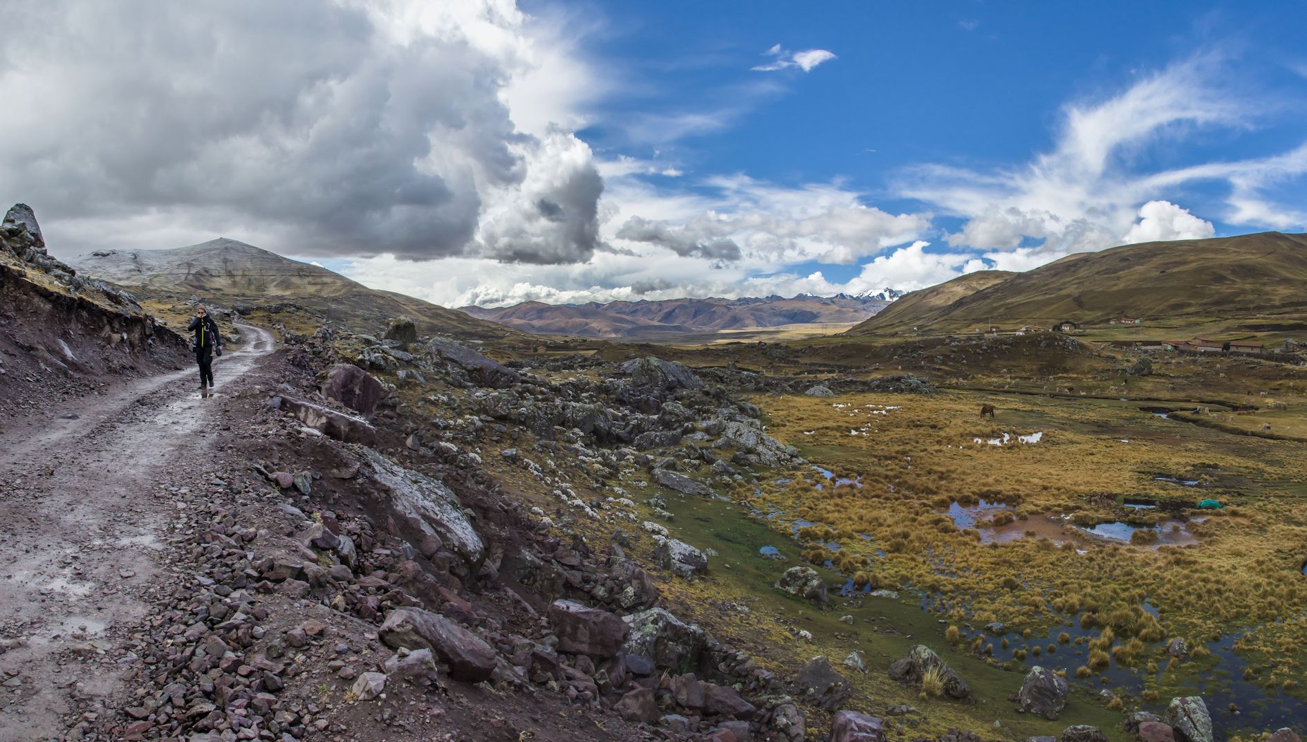 Schnee, Regen und Sonne mit beeindruckender Weite der Landschaft