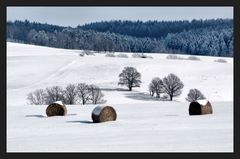 Schnee-Strohrollen