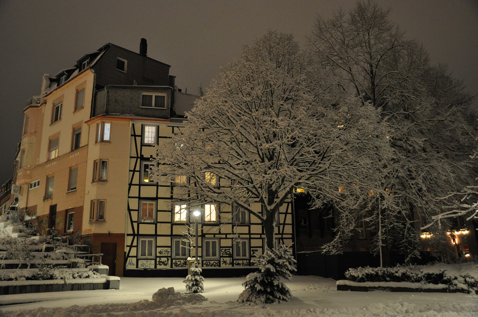 Schnee und Fachwerk