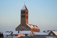 Schnee und Sonnenuntergang Dezember 2010