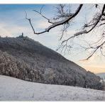 Schnee unter der Burg Teck...