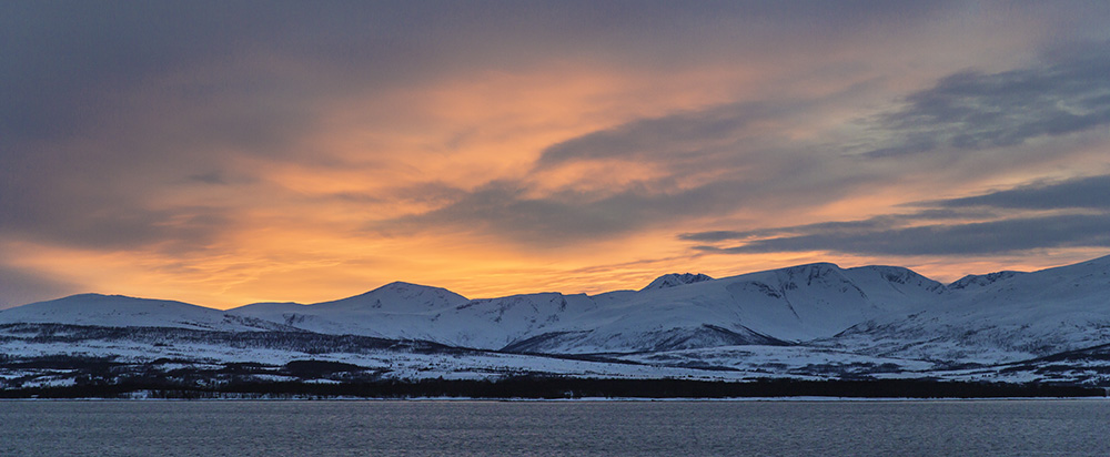 Schneeabend bei Tromsø