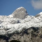 Schneebdeckter Watzmann gesehen von Ramsau aus im Berchtesgadener Land