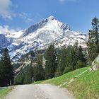 Schneebedeckte Alpspitze am 26. Mai 2016