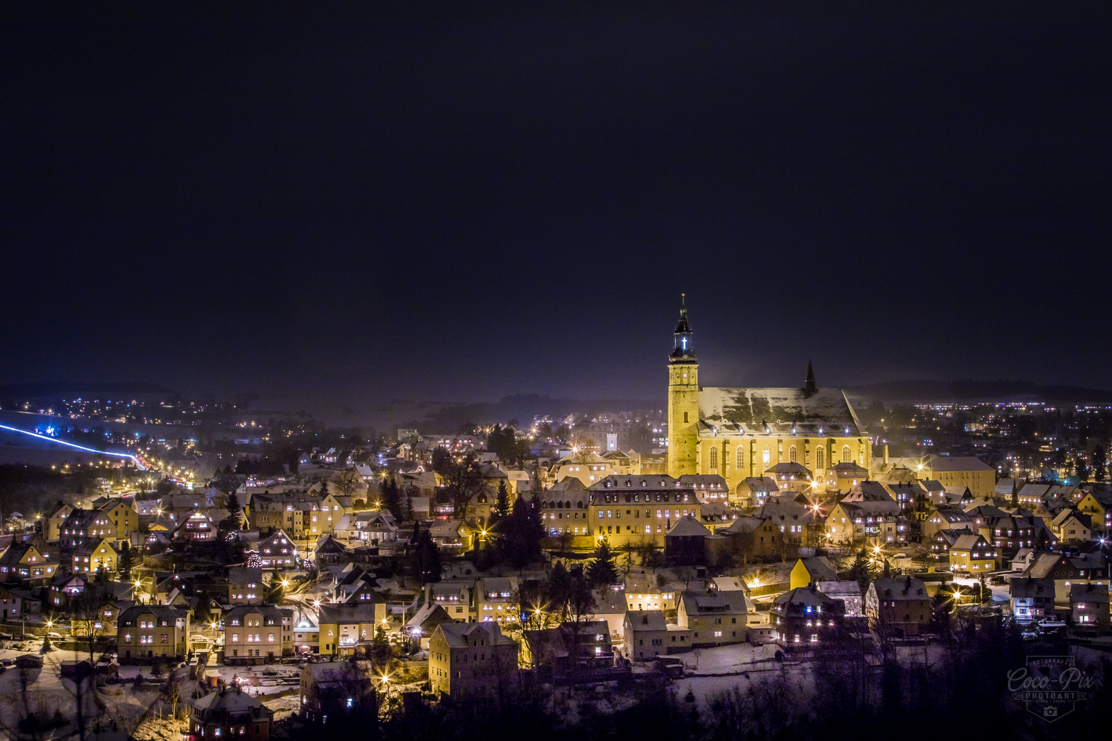 Schneeberg / Erzgebirge mit Schnee Foto & Bild | deutschland, europe ...