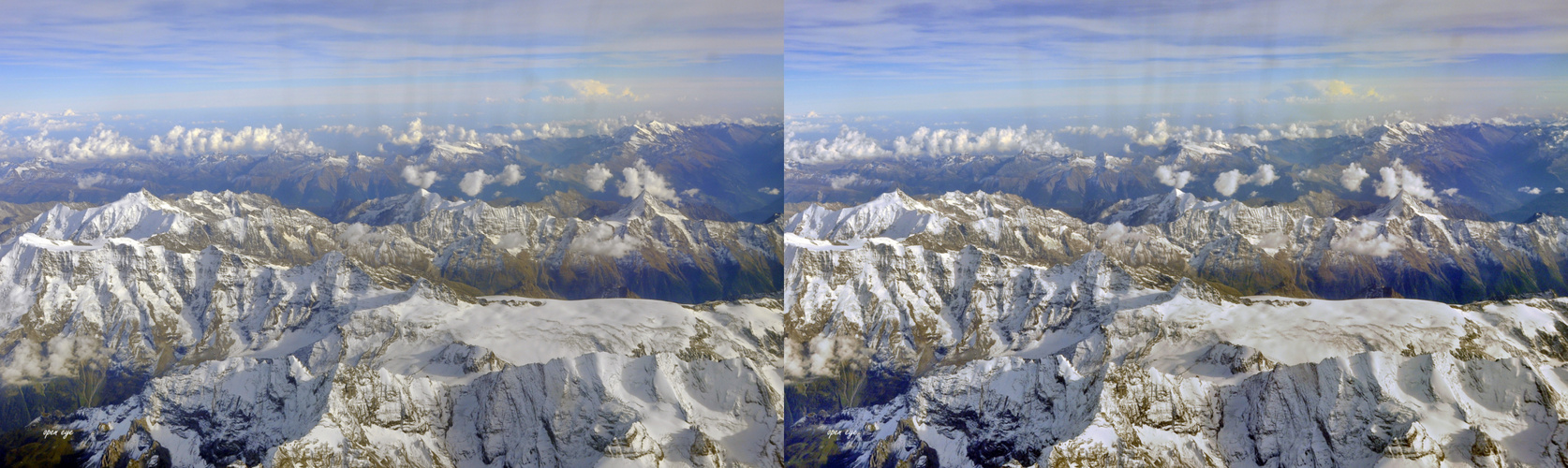 Schneeberge - 3D Kreuzblick Stereos