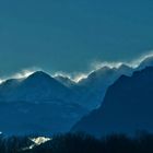 Schneefahnen bei Föhnsturm am Hohen Göll, Salzburg / Berchtesgadener Land