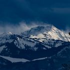 Schneefahnen überm Hohen Freschen