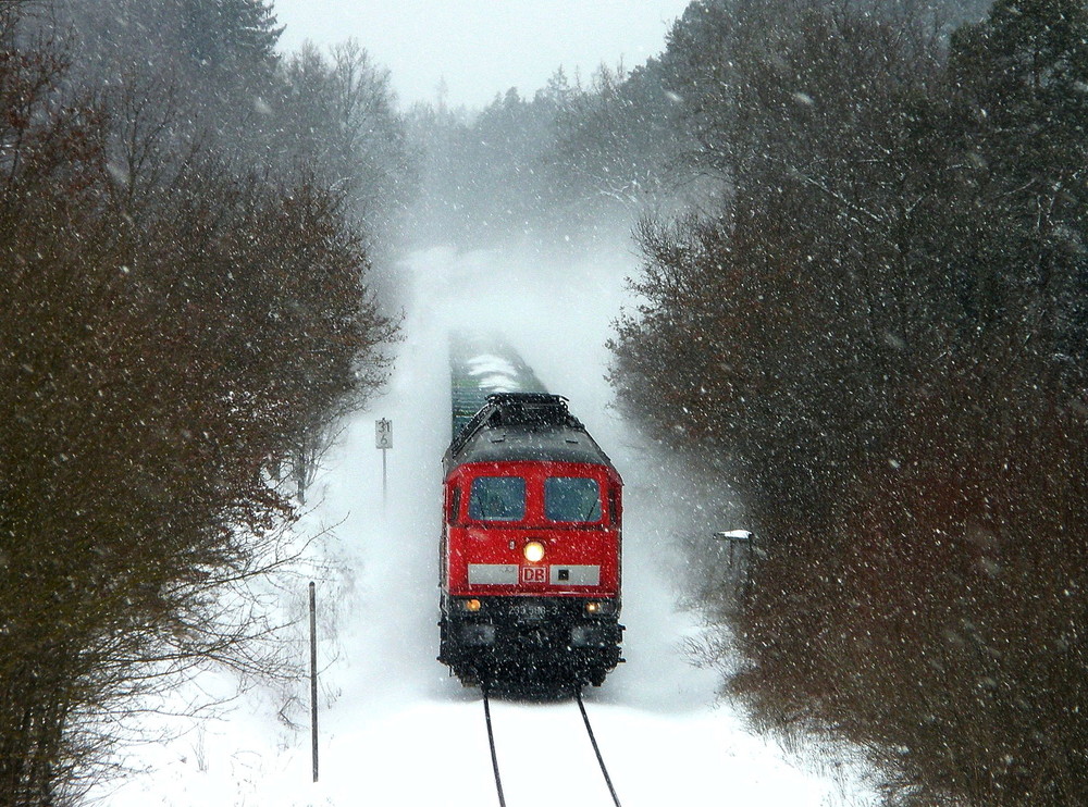 Schneefall an der KBS 945