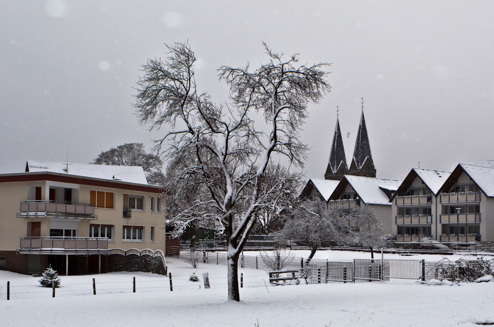 Schneefall in Boele