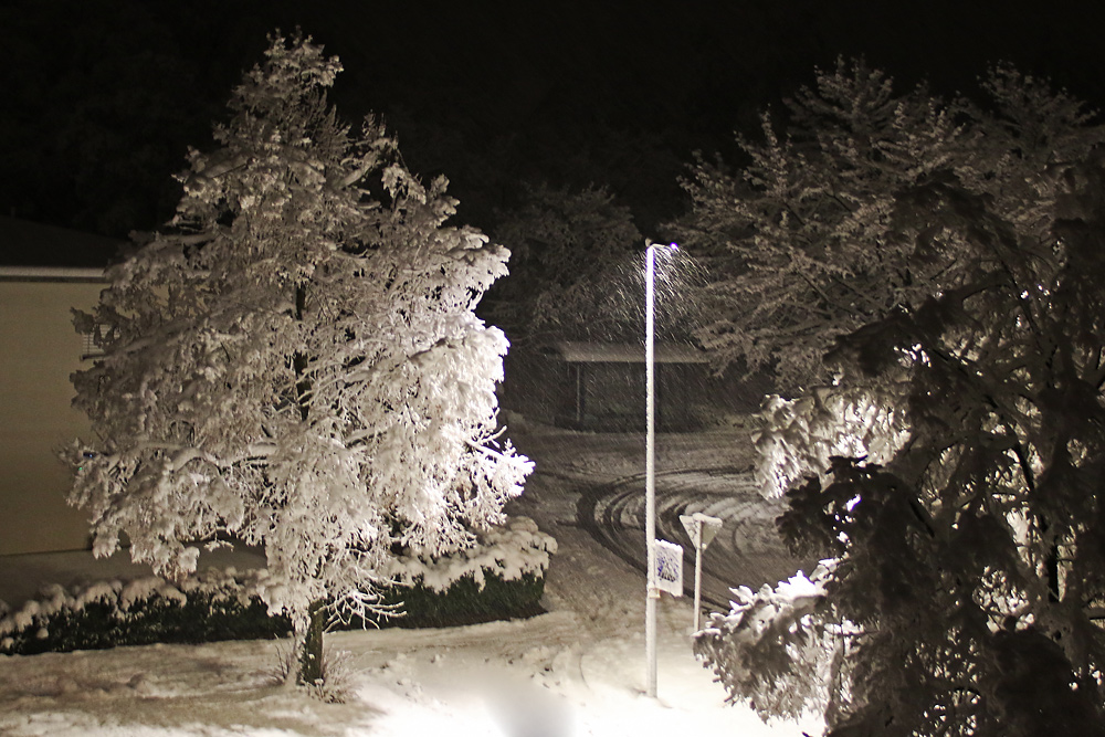 Schneefall in der Nacht