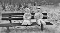 schneefrau und schneemann