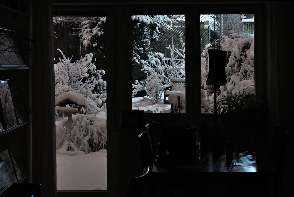 Schneegarten im Laternenlicht by Meyerbeer 