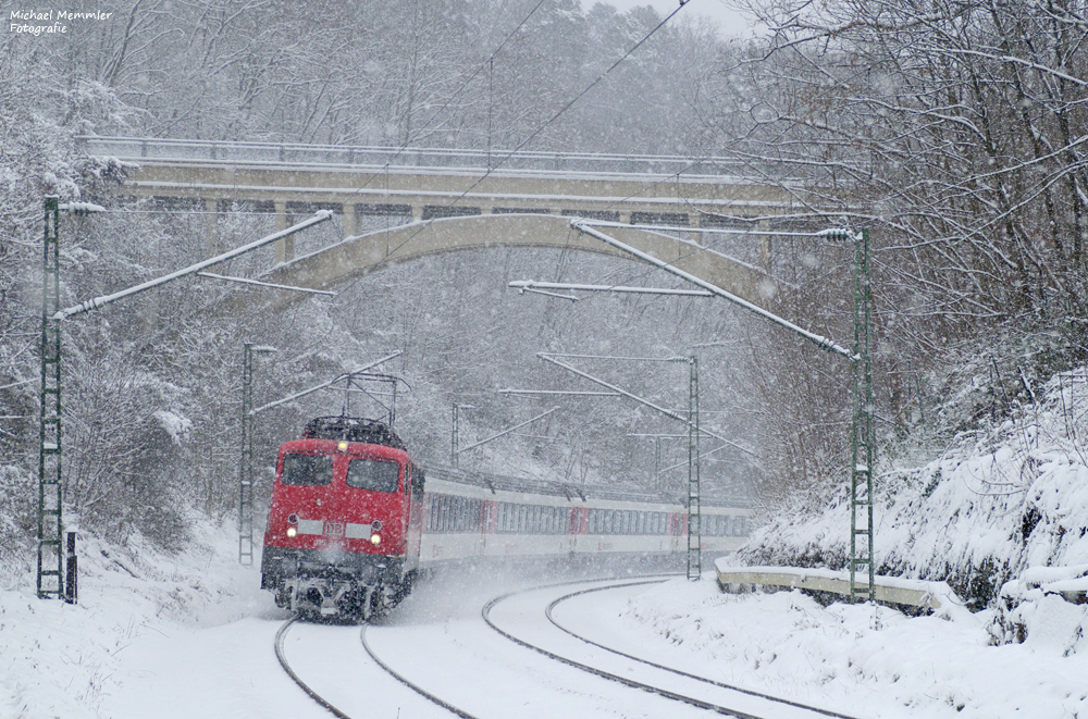 Schneegestöber an der Gäubahn