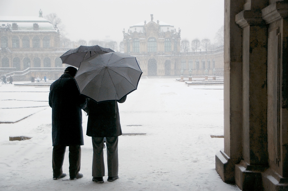 Schneegestöber im Zwinger