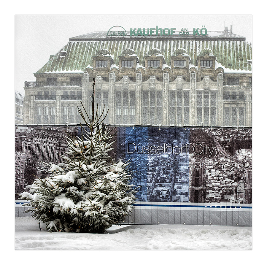 Schneegestöber in Düsseldorf