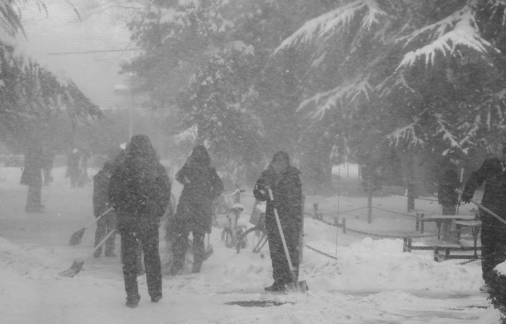 Schneegestöber in Peking