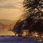 Schneegriesel kurz vor Sonnenuntergang ...