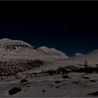 Schneehuhns polares Nachtpanorama