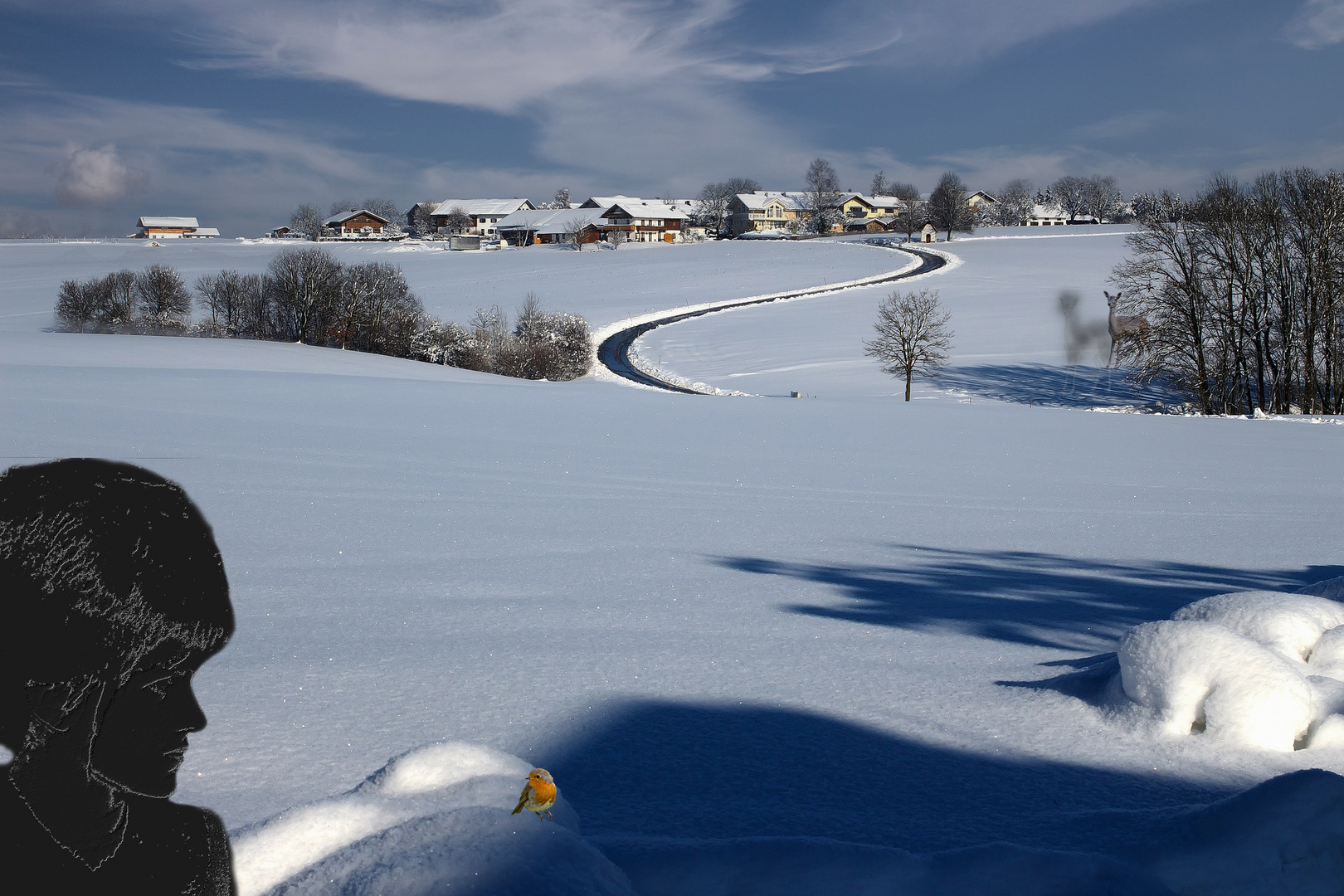 Schneelandschaft Foto & Bild  rot, wolken, winter Bilder auf fotocommunity