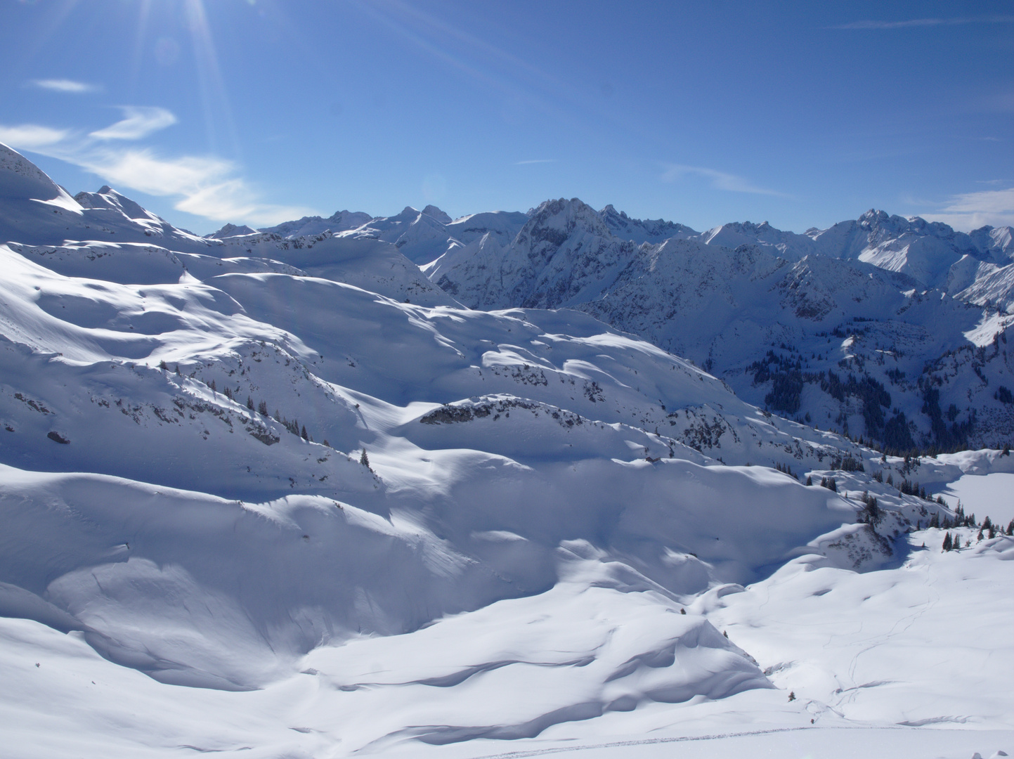 Schneelandschaft am Nebelhorn in Oberstdorf