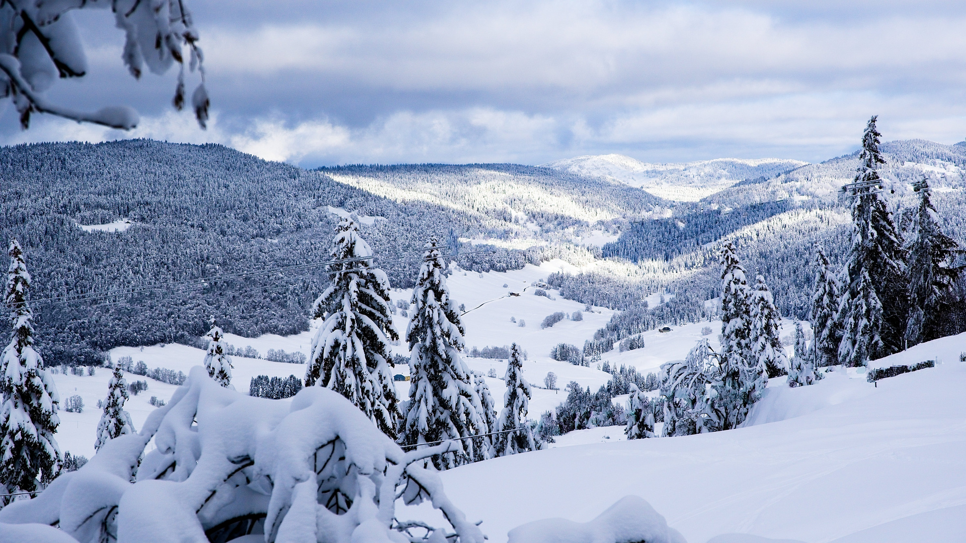 Schneelandschaft französischer Jura